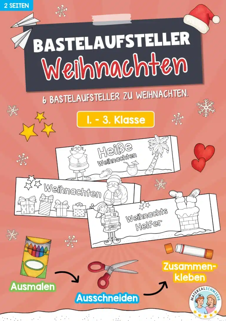 6 Bastelaufsteller zu Weihnachten