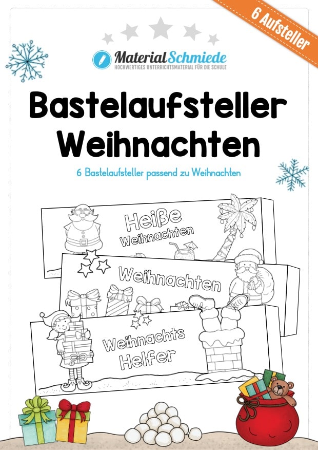 6 Bastelaufsteller zu Weihnachten