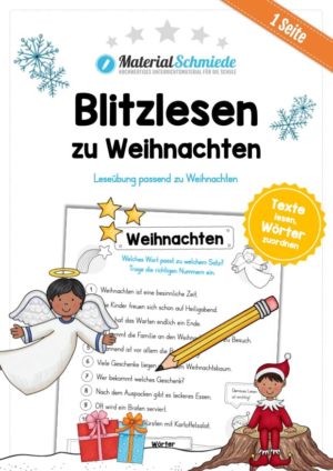 Blitzlesen zu Weihnachten - Leseübung