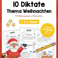 10 Diktate zu Weihnachten (3. & 4. Klasse)