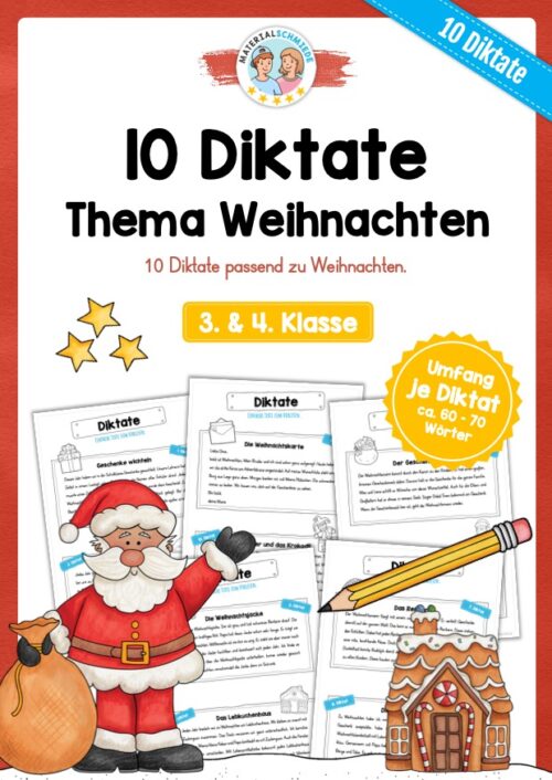 10 Diktate zu Weihnachten (3. & 4. Klasse)