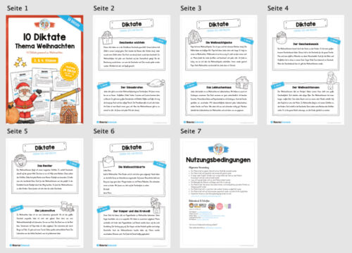 10 Diktate zu Weihnachten (3. & 4. Klasse) - Überblick