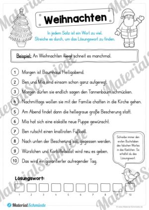 Leseübung Weihnachten: Ein Wort zu viel (Vorschau)