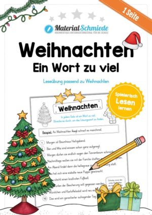 Leseübung Weihnachten: Ein Wort zu viel