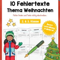 10 Fehlertexte zu Weihnachten (2. & 3. Klasse)
