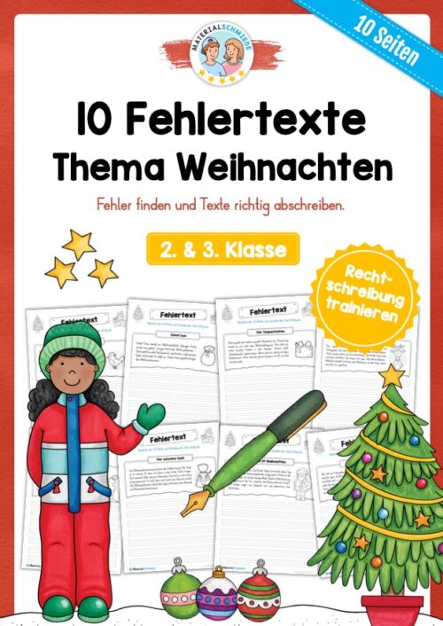 10 Fehlertexte zu Weihnachten (2. & 3. Klasse)