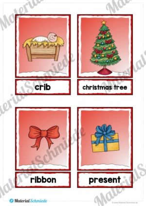 24 Flash-Cards zu Weihnachten auf Englisch (Vorschau 02)