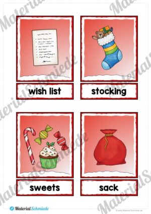 24 Flash-Cards zu Weihnachten auf Englisch (Vorschau 05)