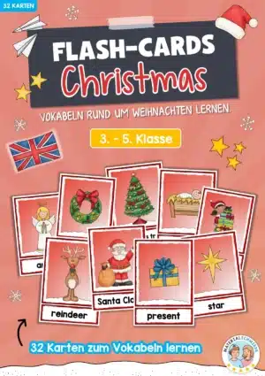 32 Flash-Cards zu Weihnachten (auf Englisch)