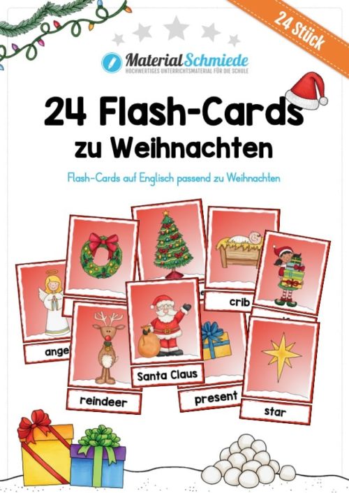 24 Flash-Cards zu Weihnachten (Englisch)