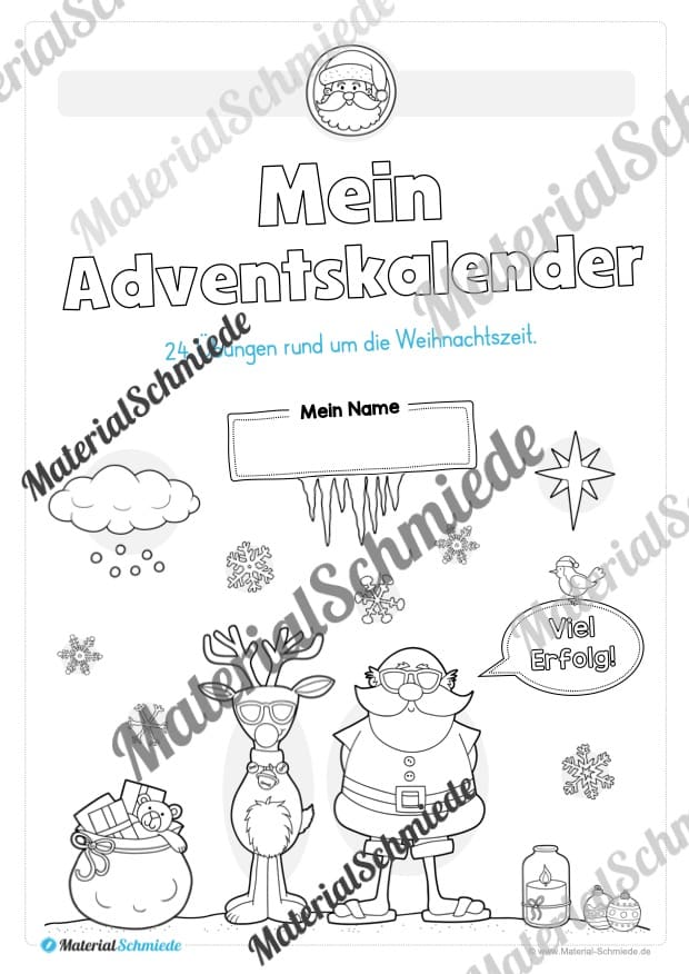 Kostenloser Adventskalender für die 2. & 3. Klasse (Arbeitsblatt 01)