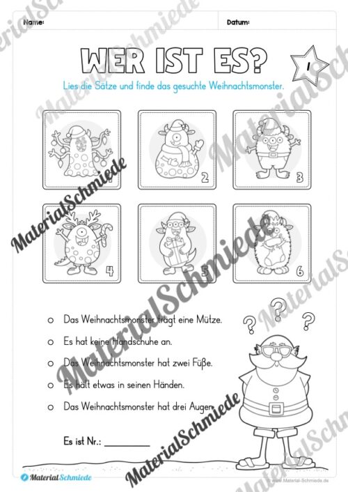 Kostenloser Adventskalender für die 2. & 3. Klasse (Arbeitsblatt 03)