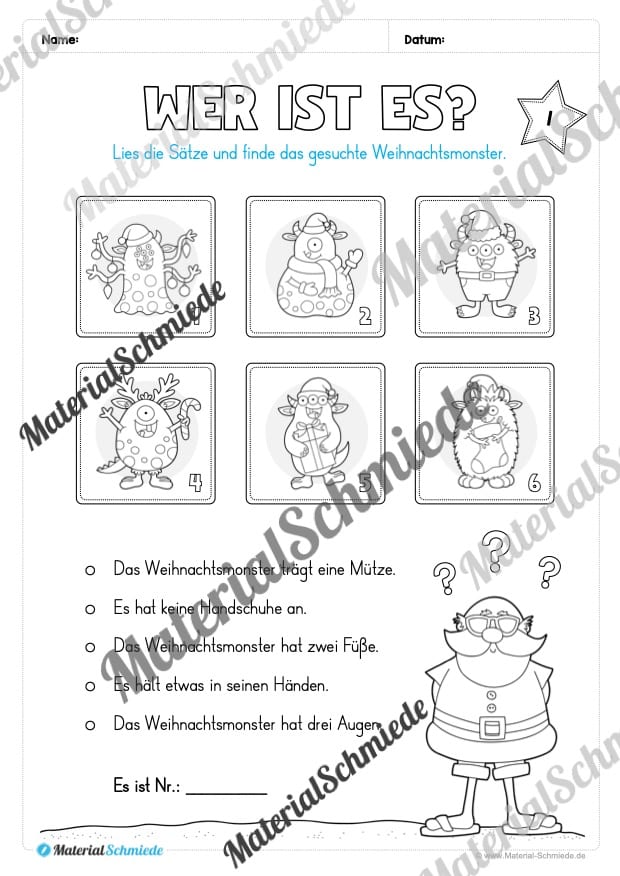 Kostenloser Adventskalender für die 2. & 3. Klasse (Arbeitsblatt 03)