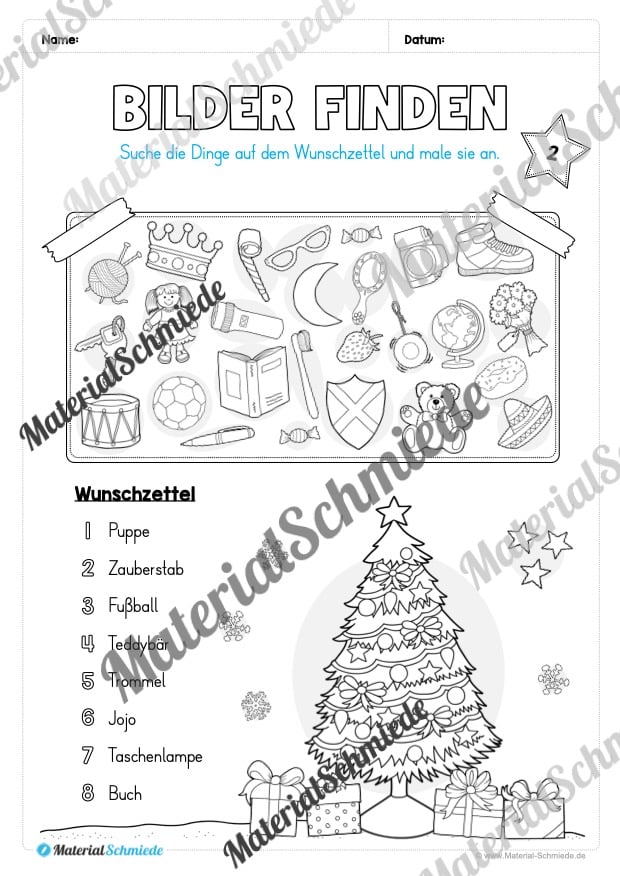 Kostenloser Adventskalender für die 2. & 3. Klasse (Arbeitsblatt 04)
