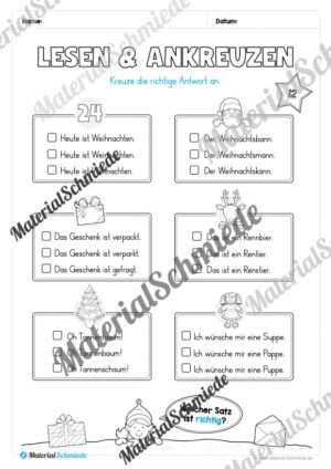Kostenloser Adventskalender für die 2. & 3. Klasse (Arbeitsblatt 08)