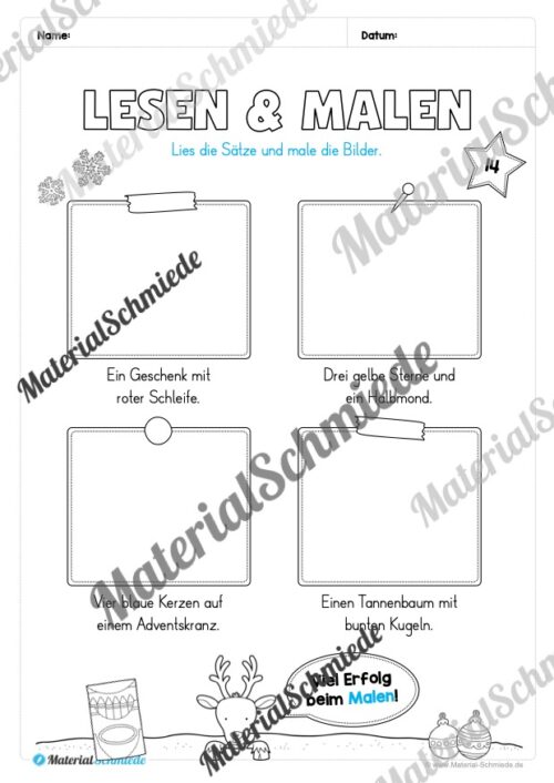 Kostenloser Adventskalender für die 2. & 3. Klasse (Arbeitsblatt 09)