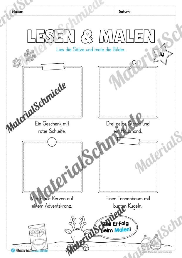 Kostenloser Adventskalender für die 2. & 3. Klasse (Arbeitsblatt 09)