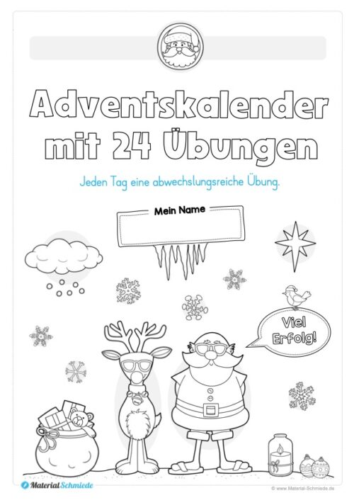 Kostenloser Adventskalender für die 1. & 2. Klasse (Arbeitsblatt 01)