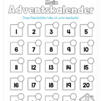 Kostenloser Adventskalender für die 1. & 2. Klasse (Arbeitsblatt 02)
