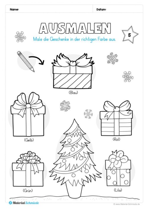 Kostenloser Adventskalender für die 1. & 2. Klasse (Arbeitsblatt 07)