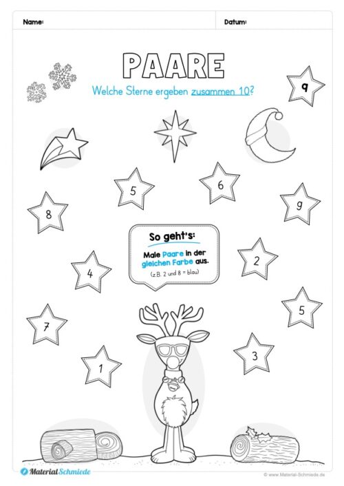 Kostenloser Adventskalender für die 1. & 2. Klasse (Arbeitsblatt 11)