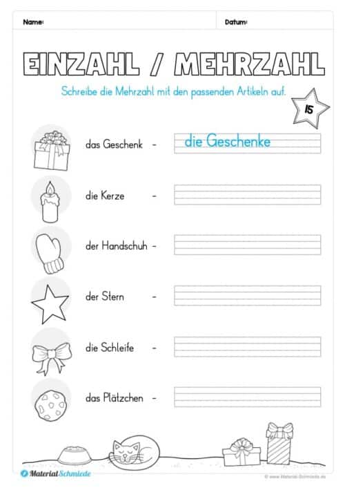 Kostenloser Adventskalender für die 1. & 2. Klasse (Arbeitsblatt 17)