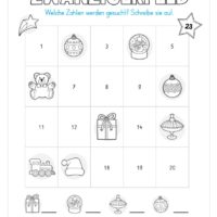 Kostenloser Adventskalender für die 1. & 2. Klasse (Arbeitsblatt 25)