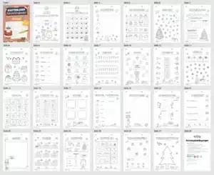 Kostenloser Adventskalender für die 1. & 2. Klasse (24 Seiten) – Überblick