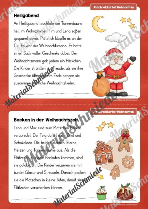 Abschreibkartei: Thema Weihnachten (Vorschau 01)