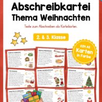 Abschreibkartei: Thema Weihnachten (12 Karten mit Abschreibtexten)
