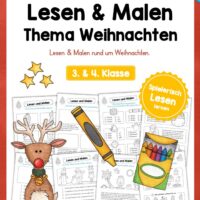 Lesen & Malen zu Weihnachten (15 Arbeitsblätter)