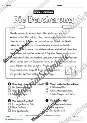 Weihnachten: Lesen & Verstehen mit Ankreuzen (Vorschau 06)