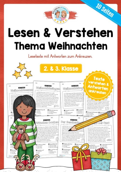 Weihnachten: Lesen & Verstehen mit Ankreuzen (10 Arbeitsblätter)