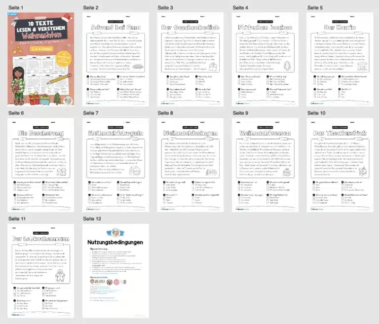 Weihnachten: Lesen & Verstehen mit Ankreuzen (Überblick)
