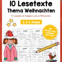 10 Lesetexte zu Weihnachten (mit Aufgaben)