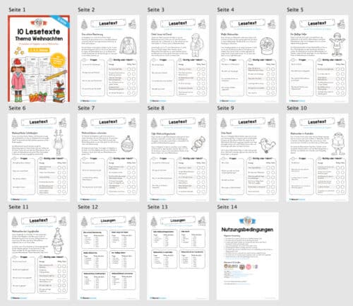 10 Lesetexte zu Weihnachten (Überblick)