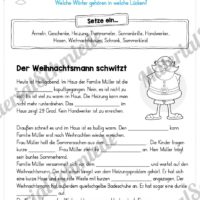 10 Leseübungen zu Weihnachten (Lückentext)