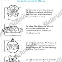 Materialpaket Weihnachten: 25 Arbeitsblätter (Lesen & Malen)