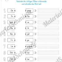 Materialpaket Weihnachten: 25 Arbeitsblätter (Silben verbinden)