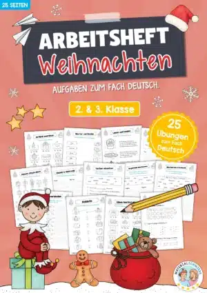 Arbeitsheft Weihnachten: Deutsch 2. & 3. Klasse (25 Arbeitsblätter)