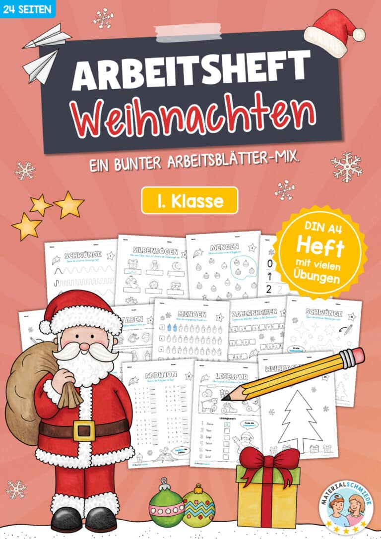 Arbeitsheft Weihnachten: 1. Klasse (24 Arbeitsblätter)