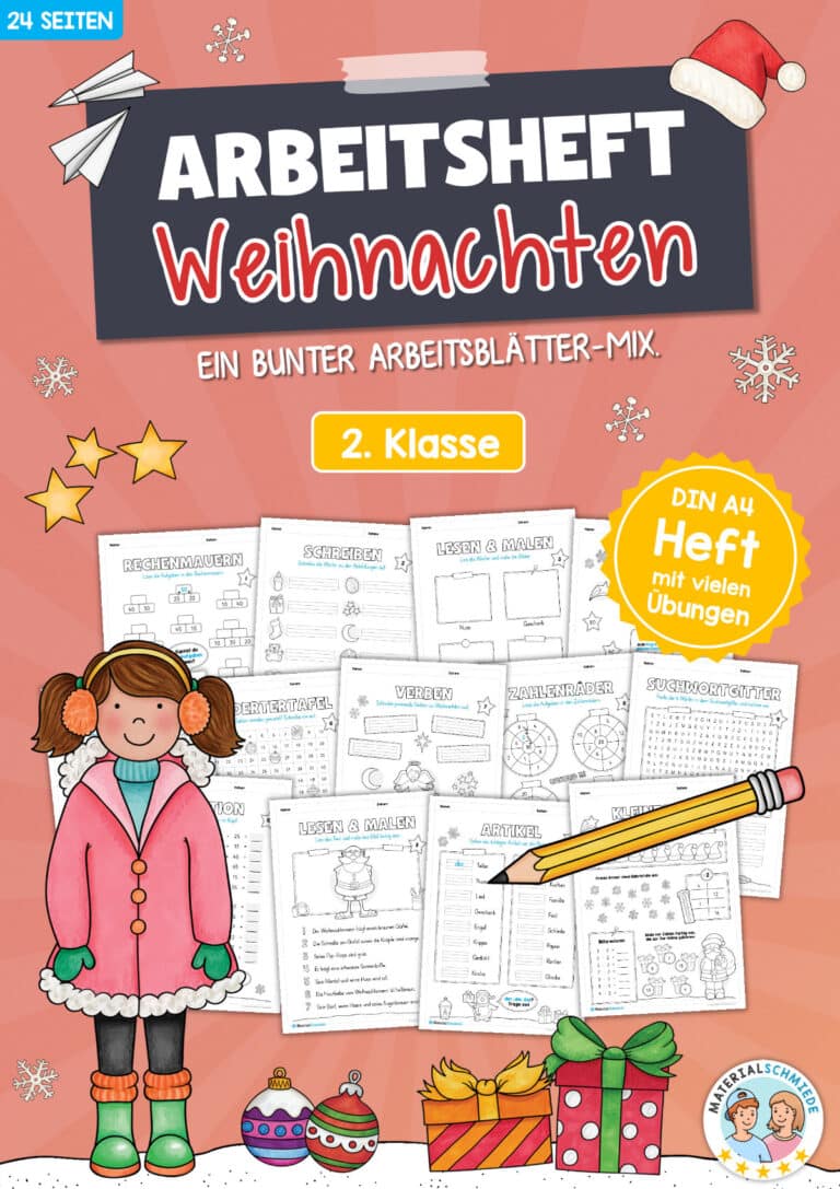 Arbeitsheft Weihnachten: 2. Klasse (24 Arbeitsblätter)