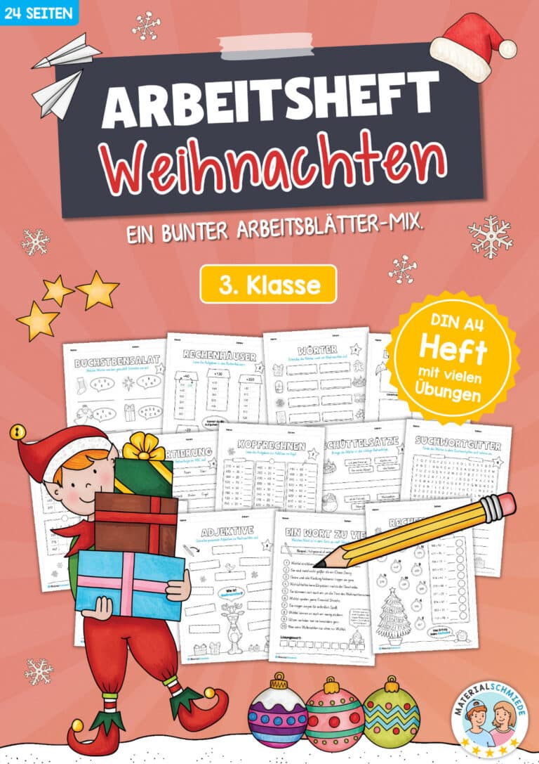 Arbeitsheft Weihnachten: 3. Klasse (24 Arbeitsblätter)