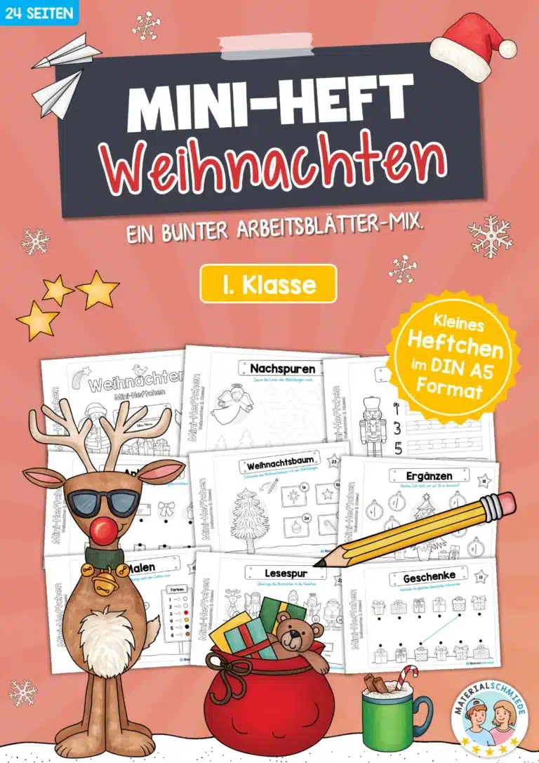 Mini-Heft: Weihnachten – 1. Klasse (24 Arbeitsblätter)