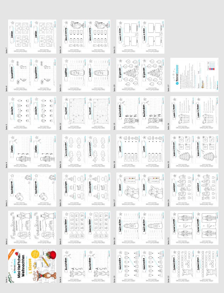 Mini-Heft: Weihnachten 1. Klasse (Überblick)