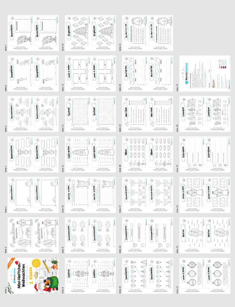 Mini-Heft: Weihnachten 2. Klasse (Überblick)