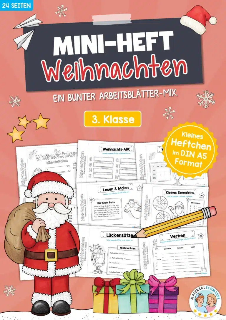 Mini-Heft: Weihnachten – 3. Klasse (24 Arbeitsblätter)