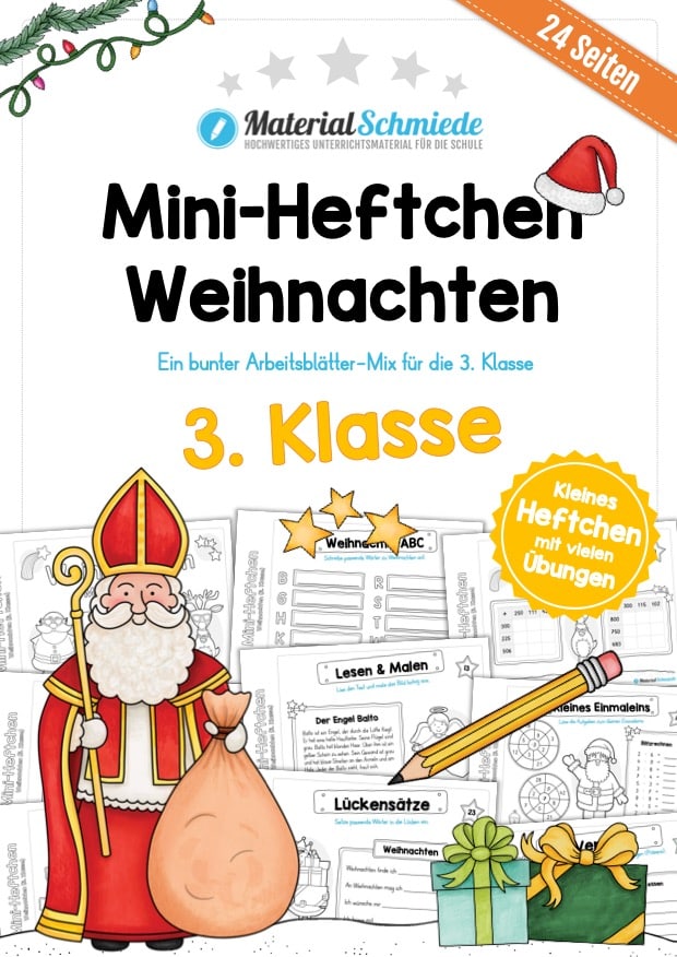Mini-Heft: Weihnachten 3. Klasse (24 Arbeitsblätter)