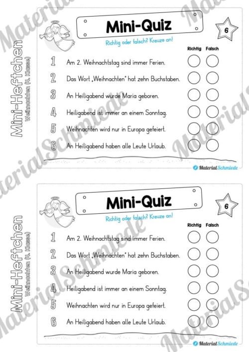 Mini-Heft: Weihnachten 4. Klasse (Vorschau 05)