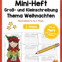 Mini-Heft: 10 Abschreibtexte zur Groß- und Kleinschreibung Thema Weihnachten